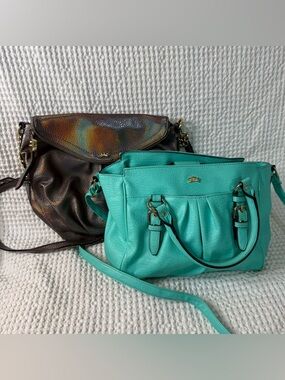 Juicy Couture Bag Bundle Teal Satchel + Iridescent Crossbody Bag